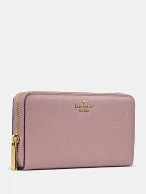 New Kate Spade Lena Large Continental Wallet Pebble Leather Dusk Rose